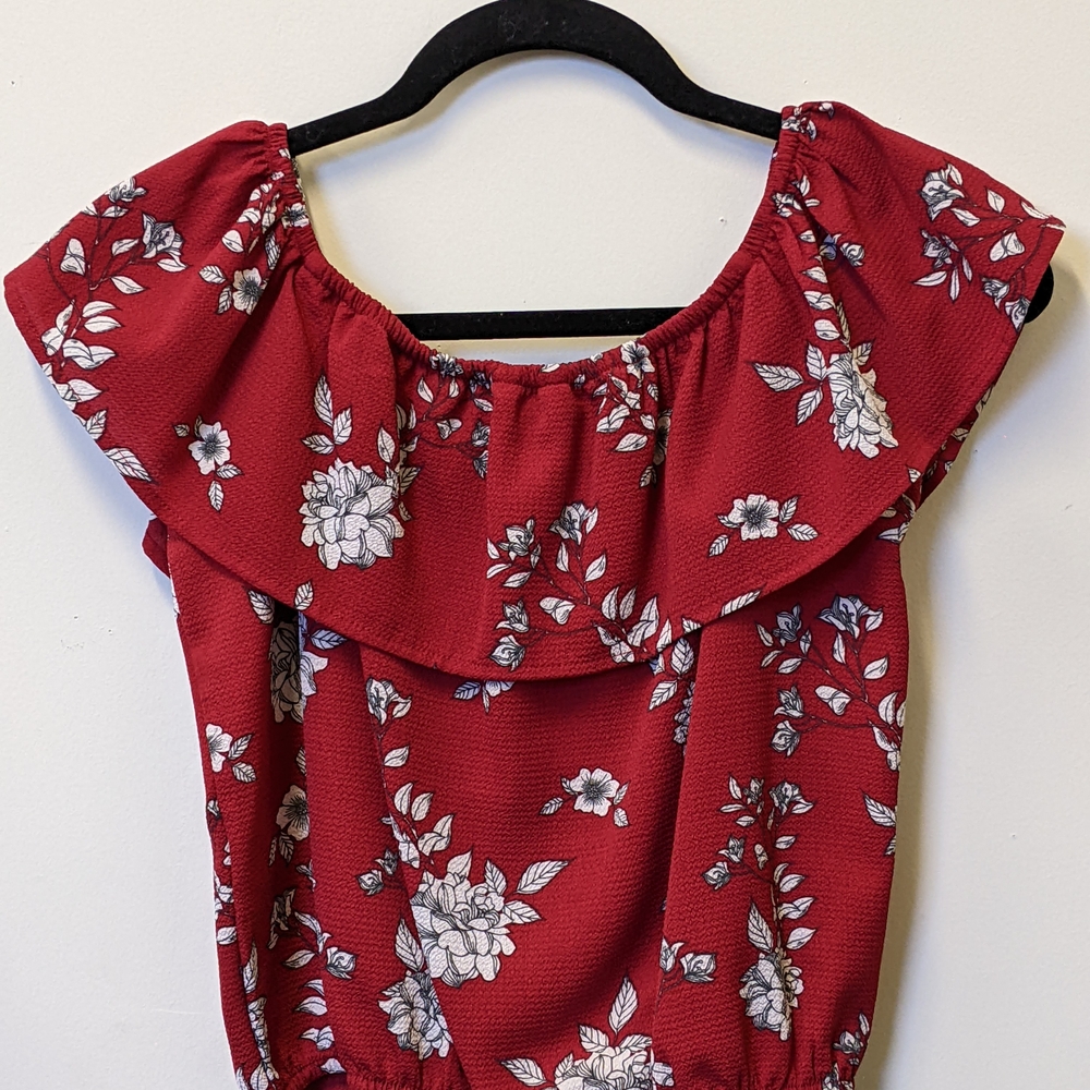 Guess Red Floral Blouse - Picture 2 of 3